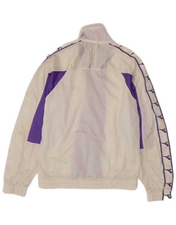 Diadora Womens Graphic Tracksuit Top Jacket UK 10 Small White Colourblock