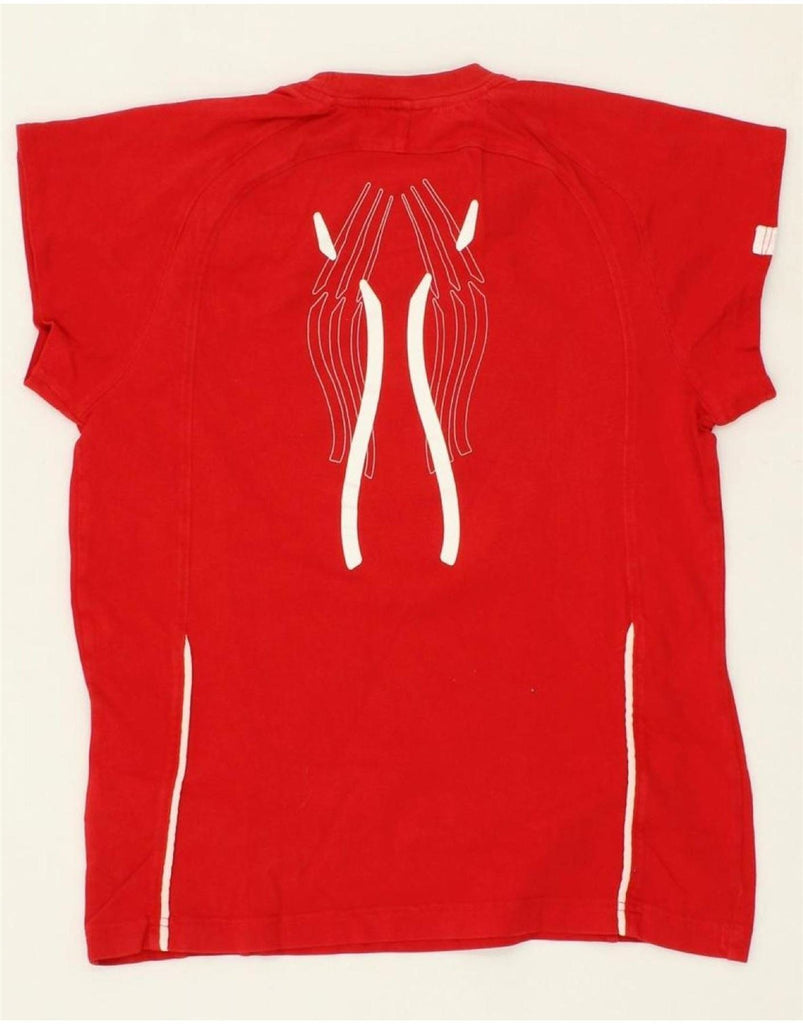 ADIDAS Girls Graphic T-Shirt Top 11-12 Years Red Cotton Vintage Adidas and Second-Hand Adidas from Messina Hembry 