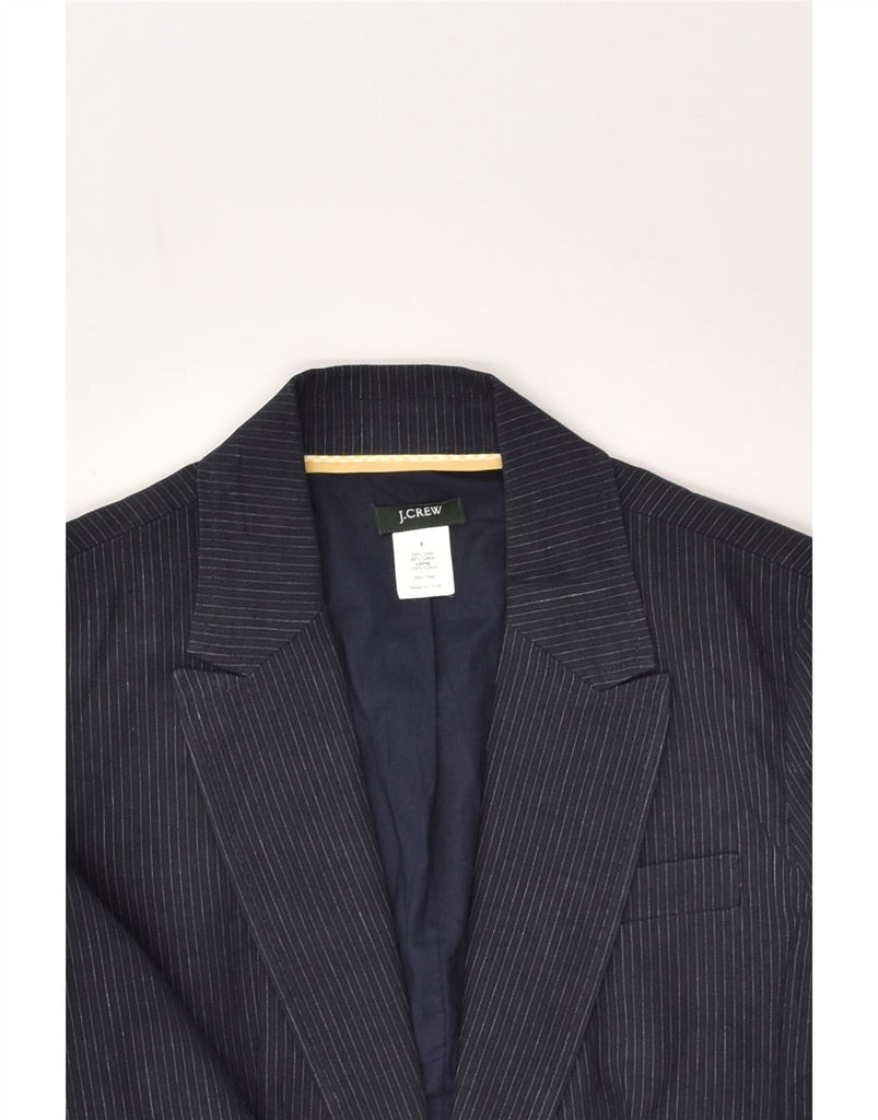 J. CREW Womens 1 Button Blazer Jacket US 6 Medium Navy Blue Pinstripe | Vintage J. Crew | Thrift | Second-Hand J. Crew | Used Clothing | Messina Hembry 