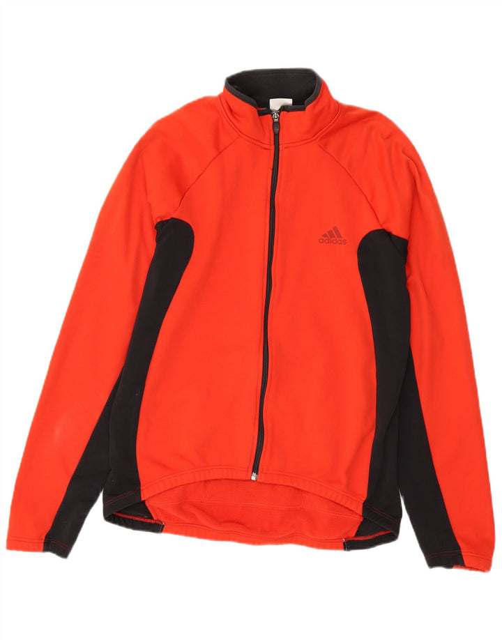 Adidas Mens Tracksuit Top Jacket Medium Red Colourblock Polyester
