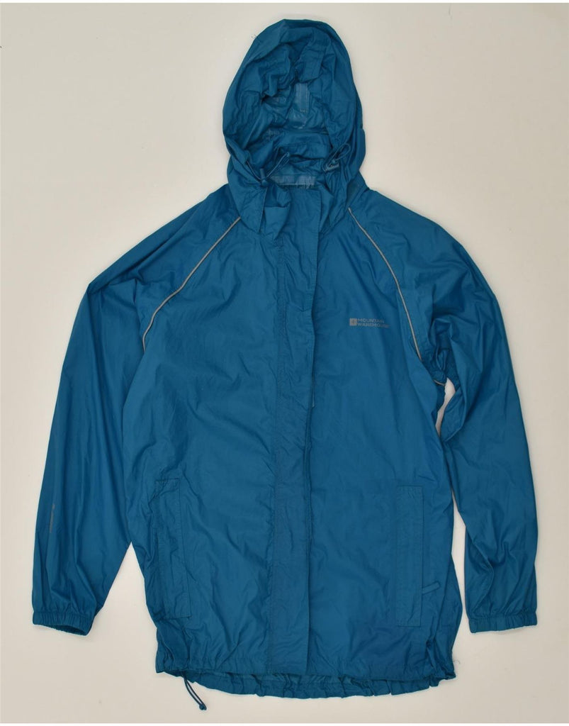 MOUNTAIN WAREHOUSE Womens Hooded Rain Jacket UK 14 Large Blue Nylon | Vintage Mountain Warehouse | Thrift | Second-Hand Mountain Warehouse | Used Clothing | Messina Hembry 