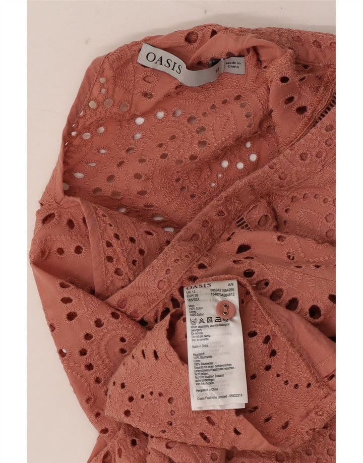 Oasis Womens Blouse Top UK 12 Medium Pink Paisley Cotton