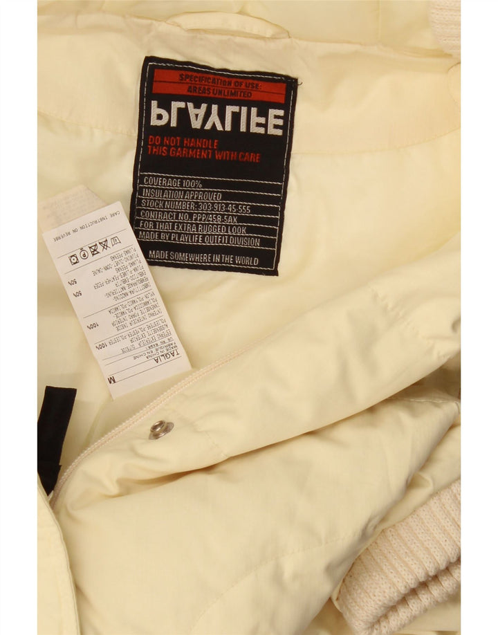 Playlife Womens Hooded Padded Gilet UK 14 Medium Yellow Polyester