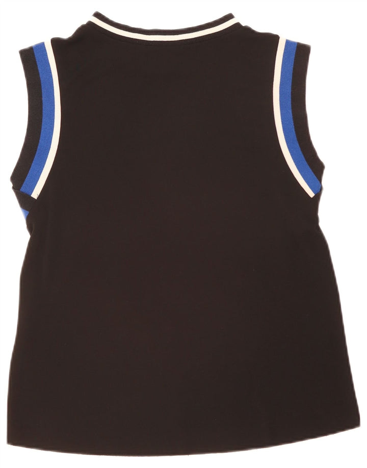 Zara Womens Vest Top UK 14 Medium Black Colourblock