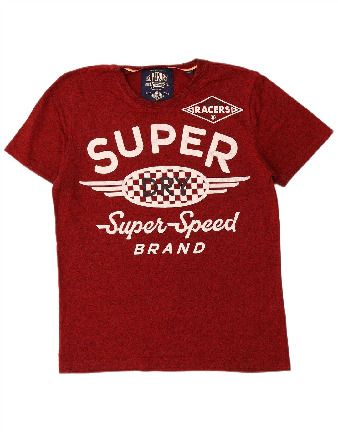 SUPERDRY Mens Graphic T-Shirt Top Large Red Cotton