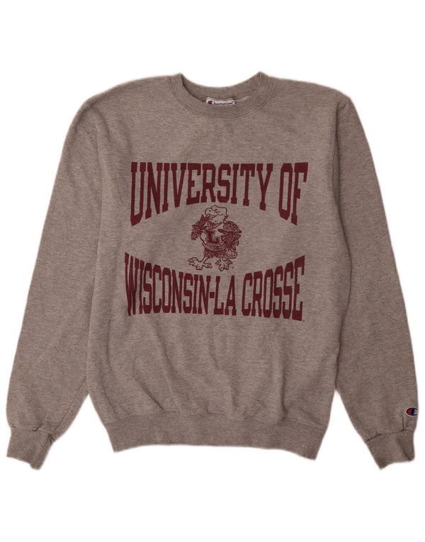 Champion Mens University Of Wisconsin Graphic Sweatshirt Jumper Small Grey