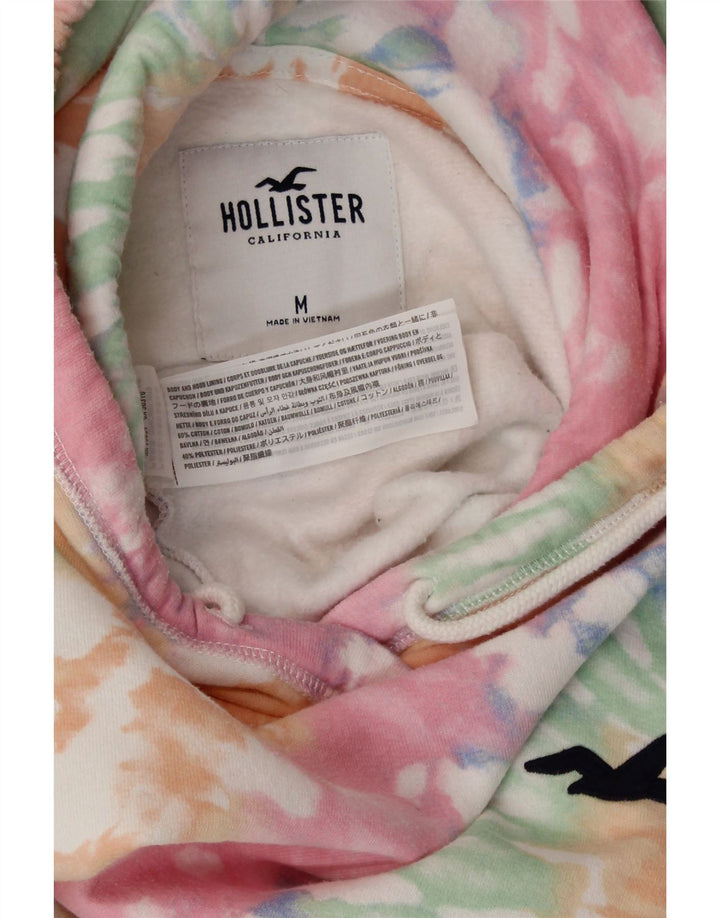 HOLLISTER Womens Graphic Hoodie Jumper UK 14 Medium Multicoloured Tie Dye