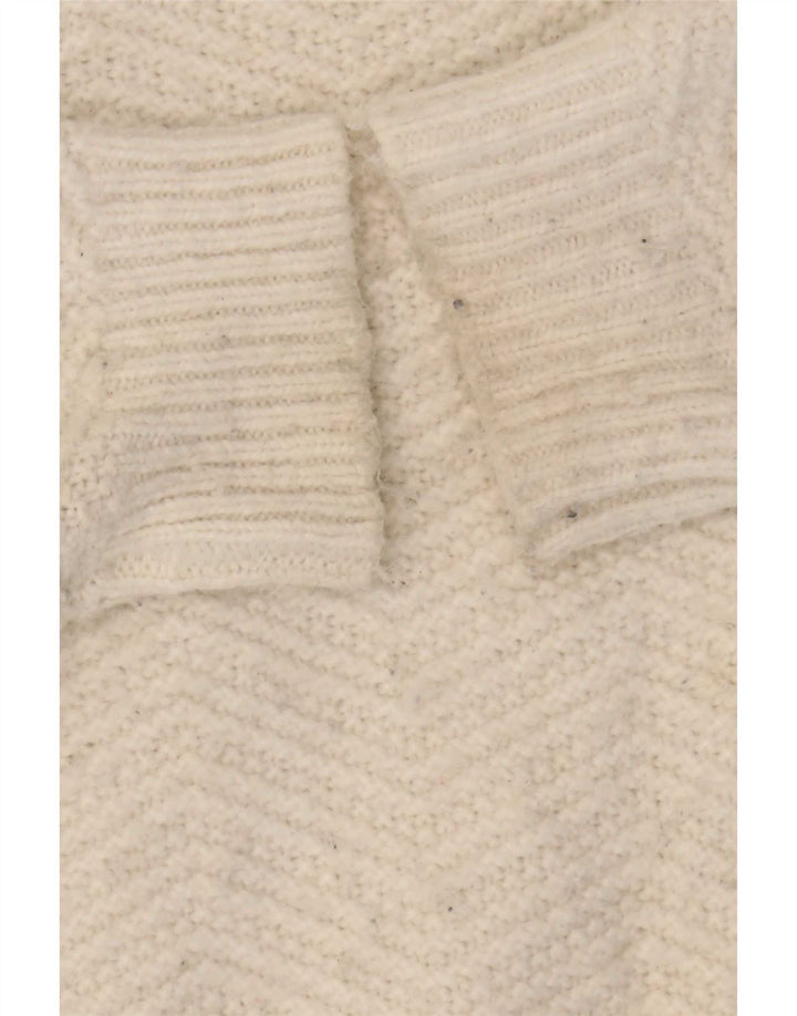Marks & Spencer Womens Boat Neck Jumper Sweater UK 16 Large White Chevron