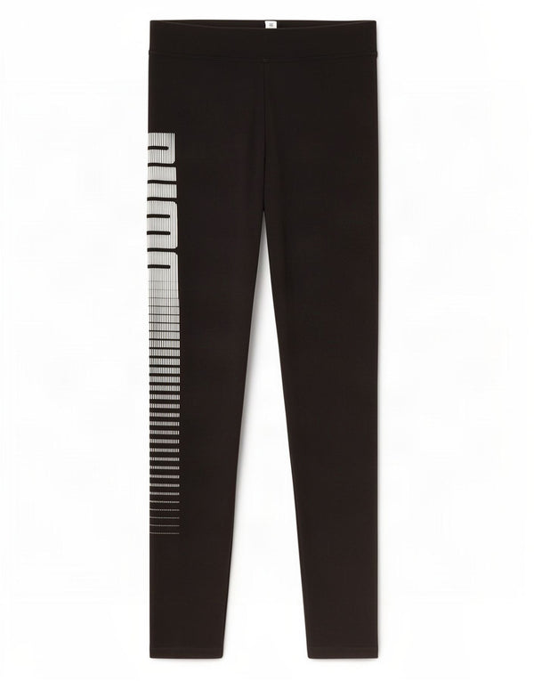 Puma Girls Graphic Leggings 13-14 Years Black Cotton