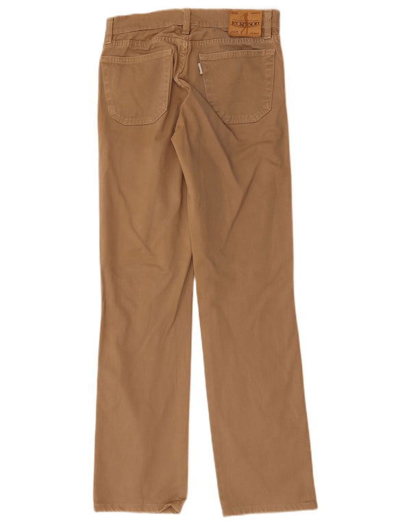 Jeckerson Womens Straight Casual Trousers W25 L29 Brown Cotton