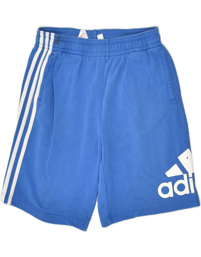 ADIDAS Boys Graphic Sport Shorts 13-14 Years Blue Cotton | Vintage Adidas | Thrift | Second-Hand Adidas | Used Clothing | Messina Hembry 