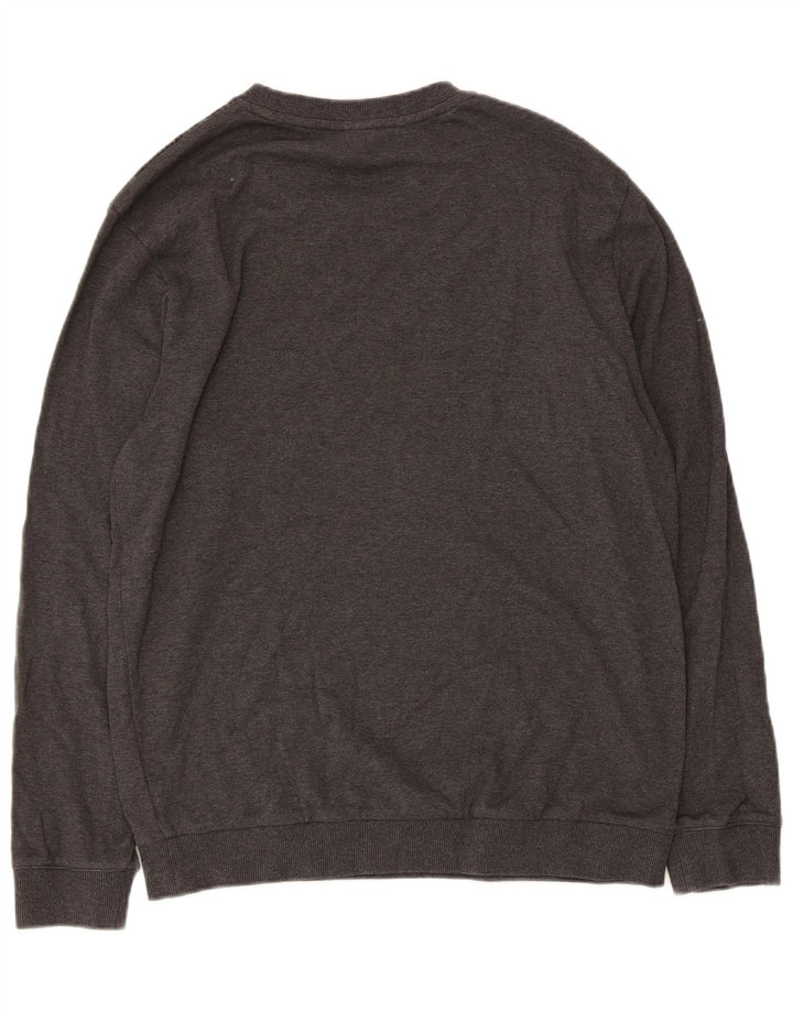 Hugo Boss Womens Sweatshirt Jumper UK 14 Medium Grey Geometric Cotton