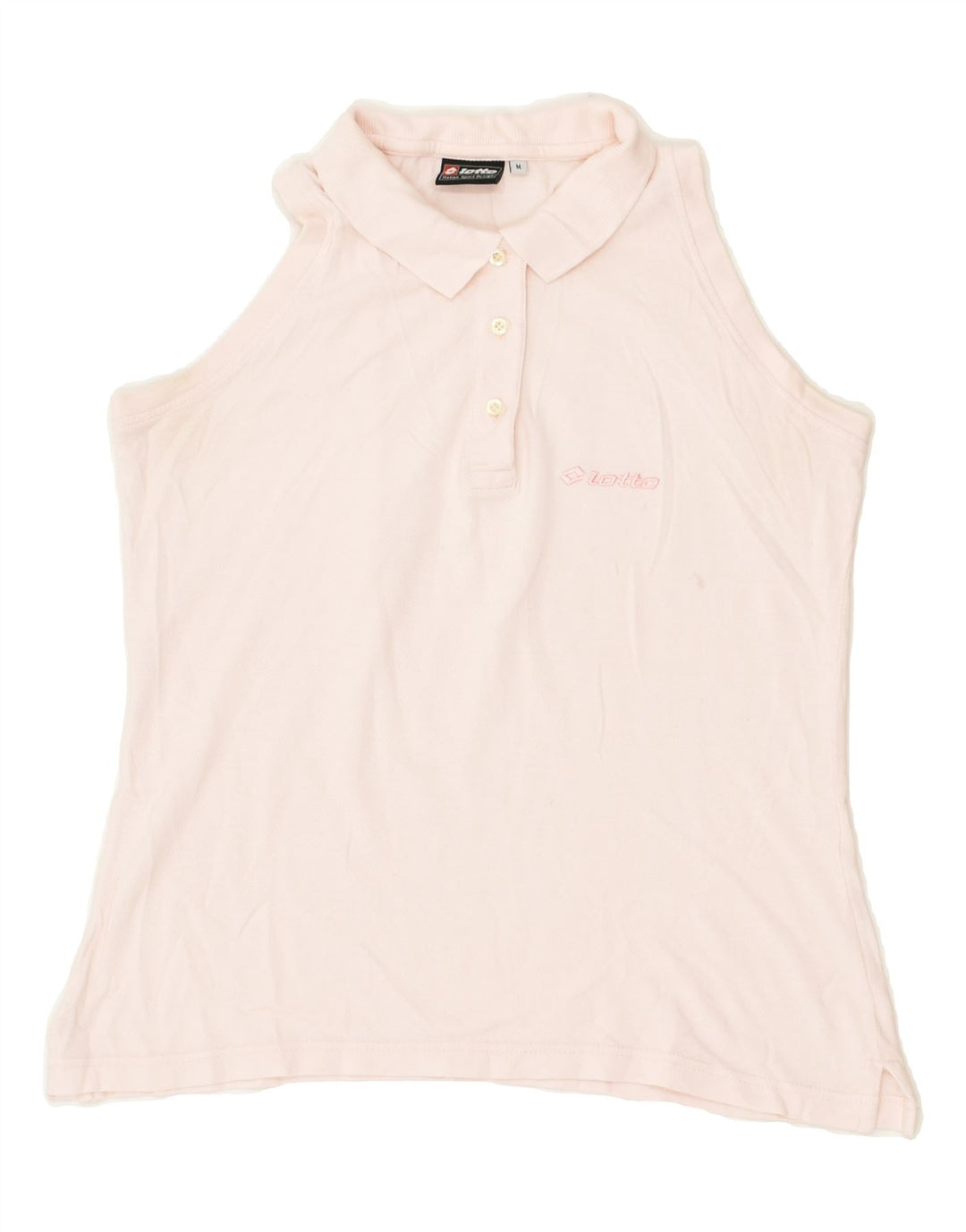 LOTTO Womens Sleeveless Polo Shirt UK 12 Medium Pink | Vintage Lotto | Thrift | Second-Hand Lotto | Used Clothing | Messina Hembry 