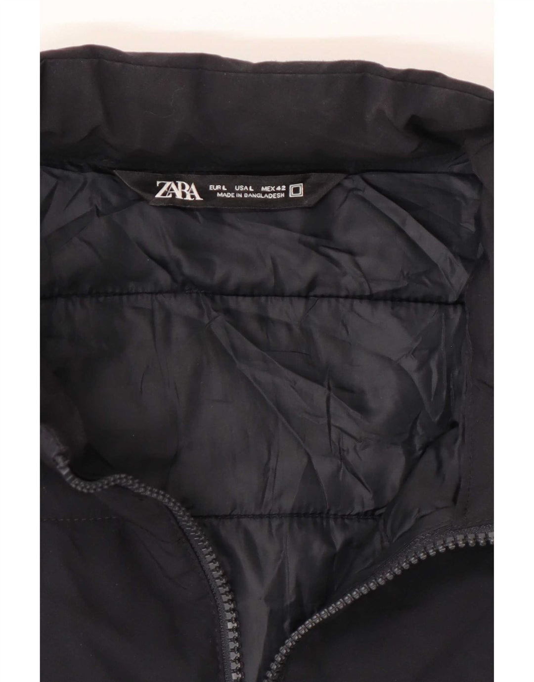 Zara Mens Padded Jacket UK 40 Large Navy Blue