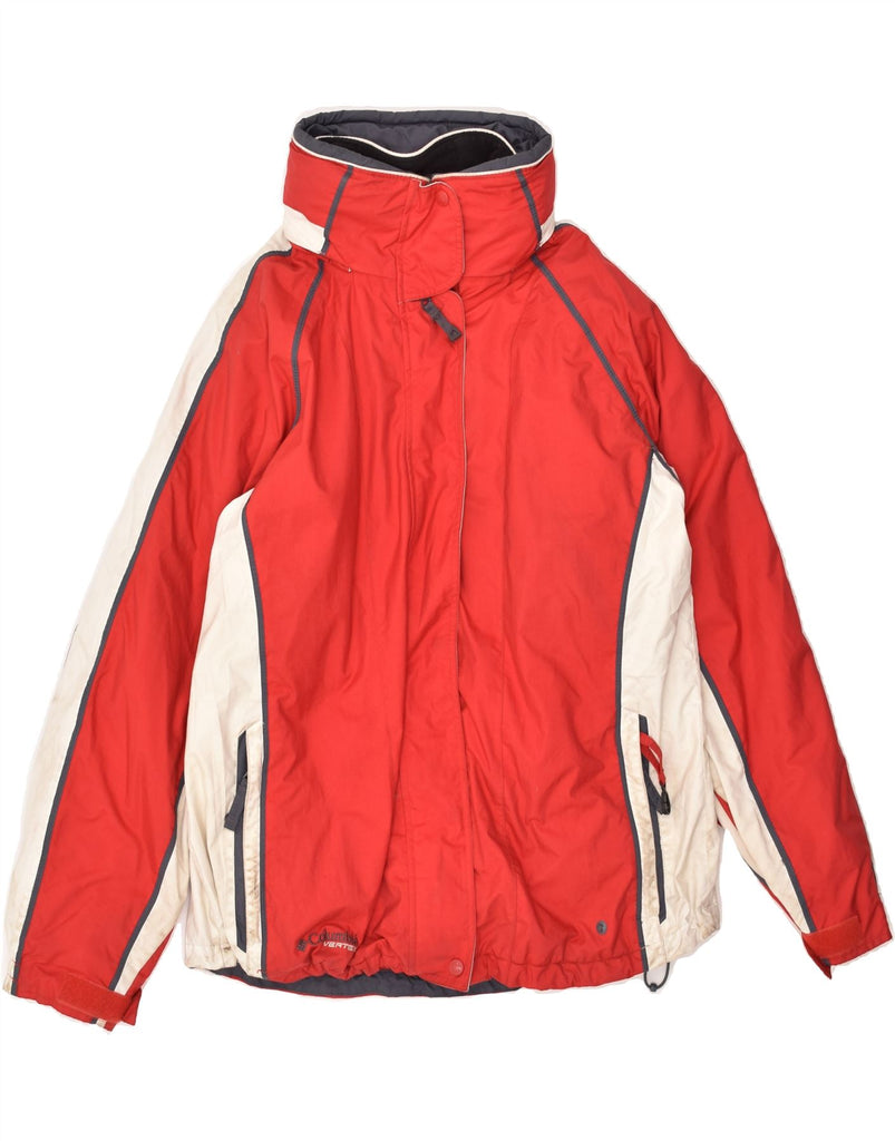 COLUMBIA Womens Ski Jacket UK 16 Large Red Colourblock Polyester | Vintage Columbia | Thrift | Second-Hand Columbia | Used Clothing | Messina Hembry 