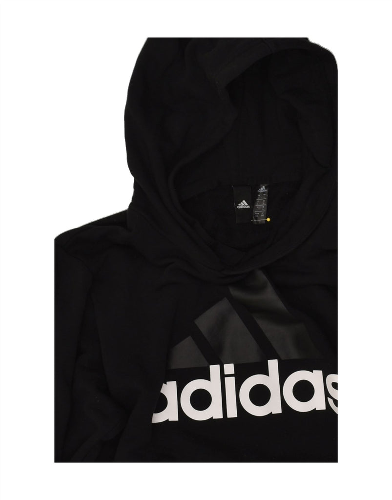 ADIDAS Mens Graphic Hoodie Jumper Large Black Cotton | Vintage Adidas | Thrift | Second-Hand Adidas | Used Clothing | Messina Hembry 