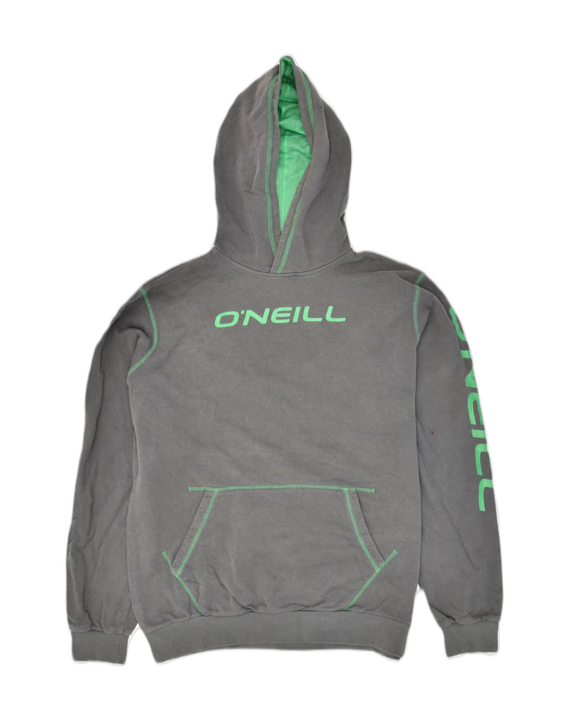 O'NEILL Boys Graphic Hoodie Jumper 15-16 Years Grey Cotton | Vintage O'Neill | Thrift | Second-Hand O'Neill | Used Clothing | Messina Hembry 