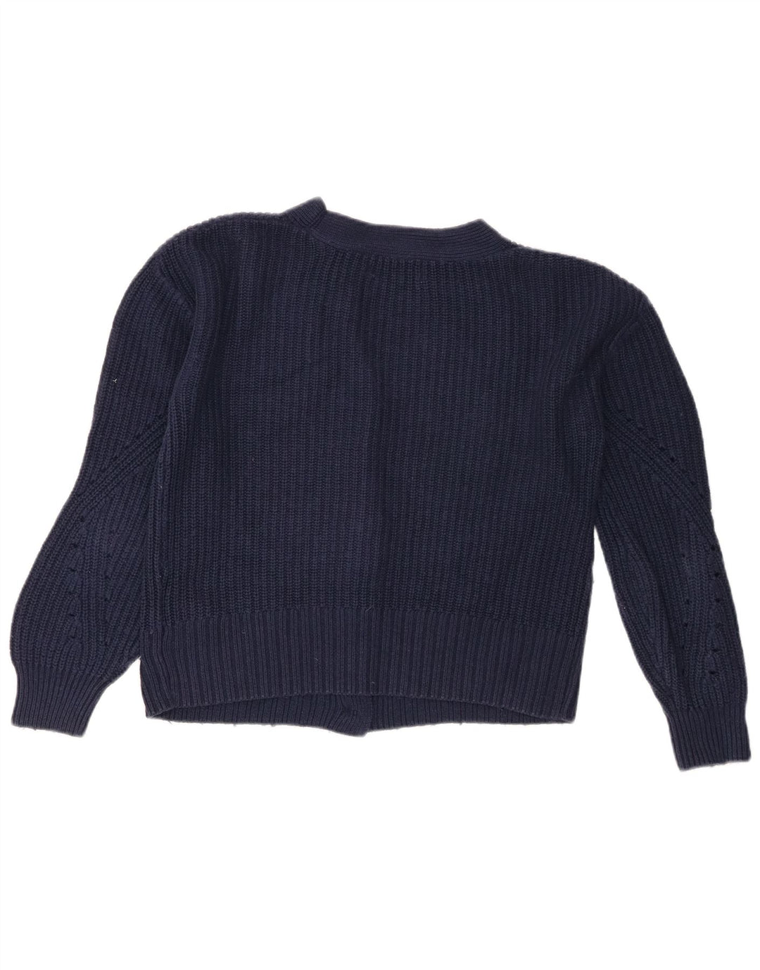 Marks & Spencer Womens Crop Cardigan Sweater UK 10 Small Navy Blue