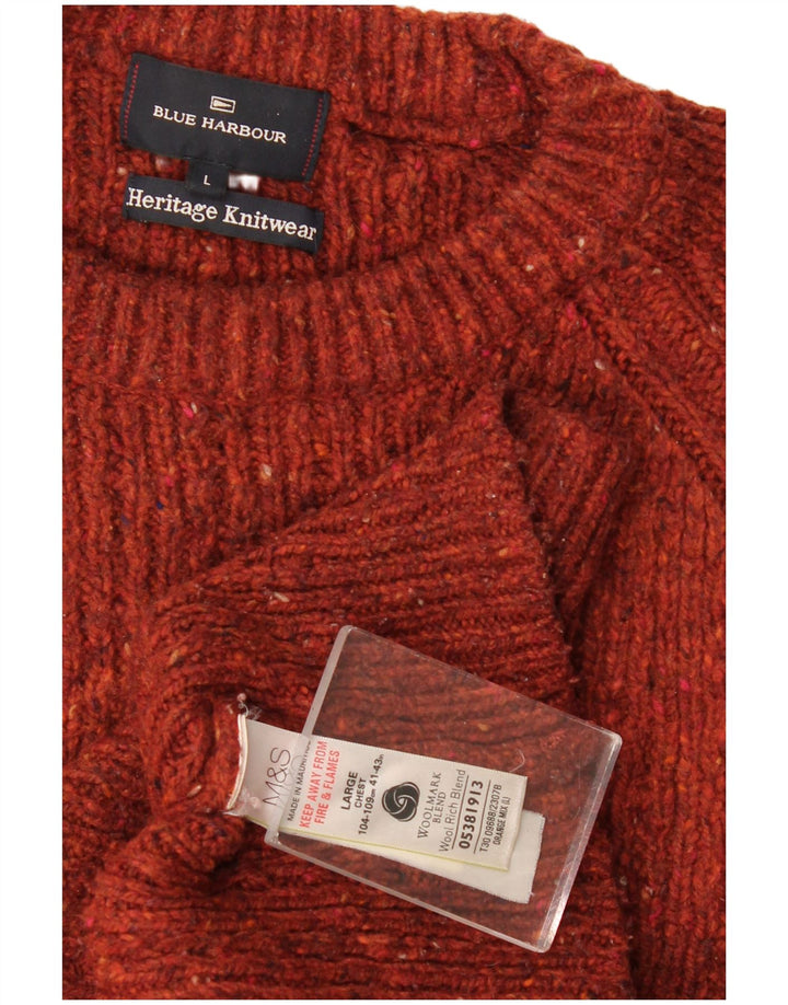 Marks & Spencer Mens Autograph Boat Neck Jumper Sweater Large Orange