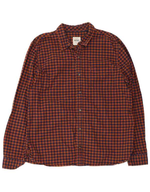 Fat Face Mens Regular Fit Flannel Shirt XL Orange Gingham Cotton