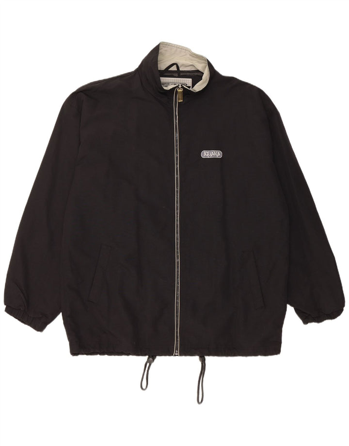 Iguana Mens Rain Jacket UK 40 Large Black Nylon