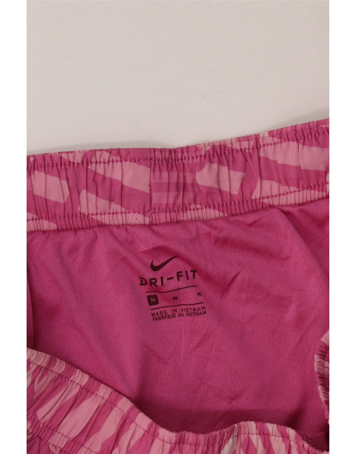 NIKE Womens Dri Fit Graphic Sport Shorts UK 12 Medium  Pink Polyester Vintage Nike and Second-Hand Nike from Messina Hembry 