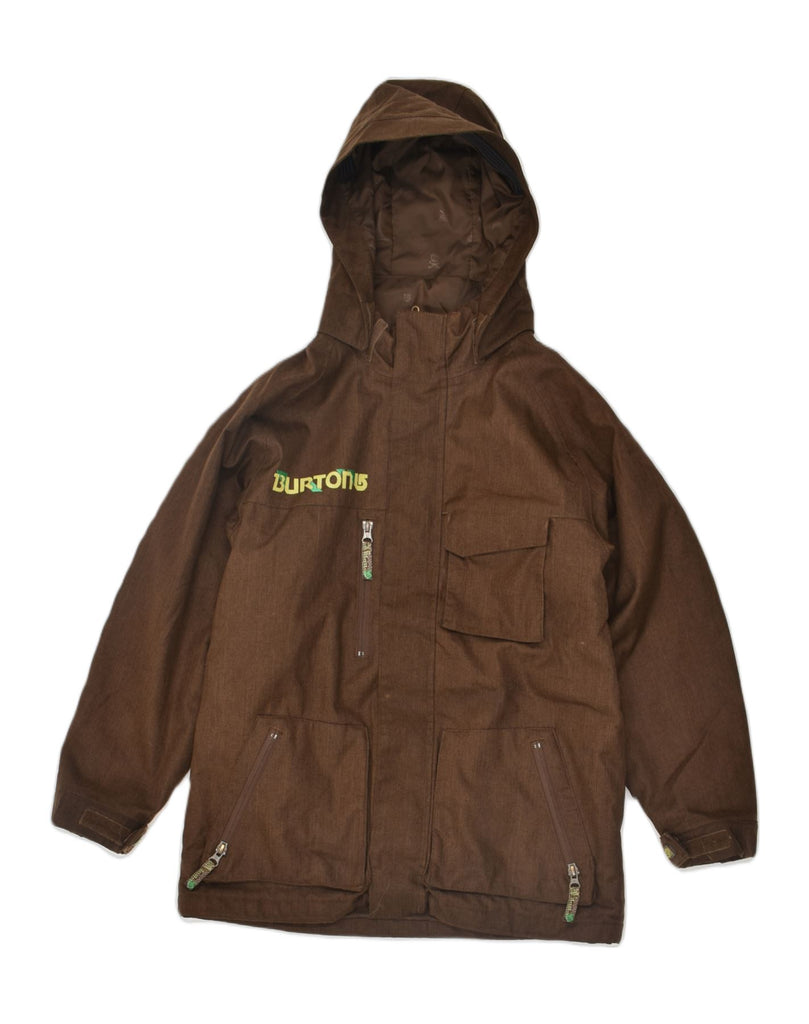 BURTON Boys Hooded Windbreaker Jacket 14-15 Years XL Brown Polyester | Vintage Burton | Thrift | Second-Hand Burton | Used Clothing | Messina Hembry 