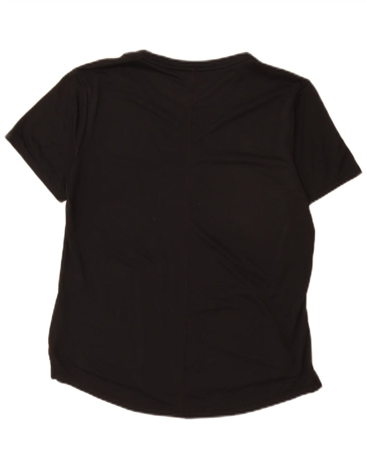 Nike Womens Dri Fit T-Shirt Top UK 10 Small Black Polyester