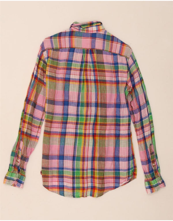 Polo Ralph Lauren Mens Custom Fit Shirt Small Multicoloured Check Linen