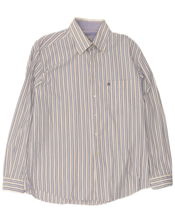 Renato Balestra Mens Shirt Size 44 17 1/2 XL Blue Striped