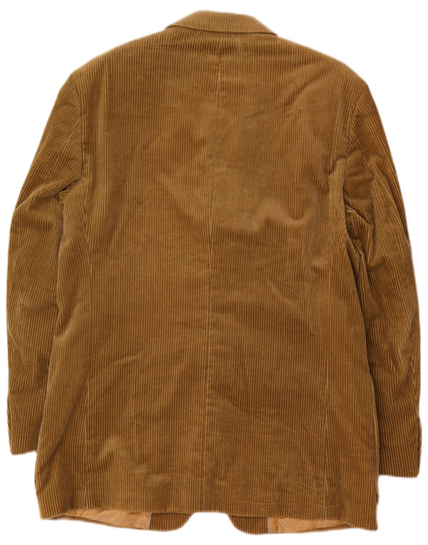 Douglas Mens 3 Button Corduroy Blazer Jacket UK 40 Large Khaki Cotton