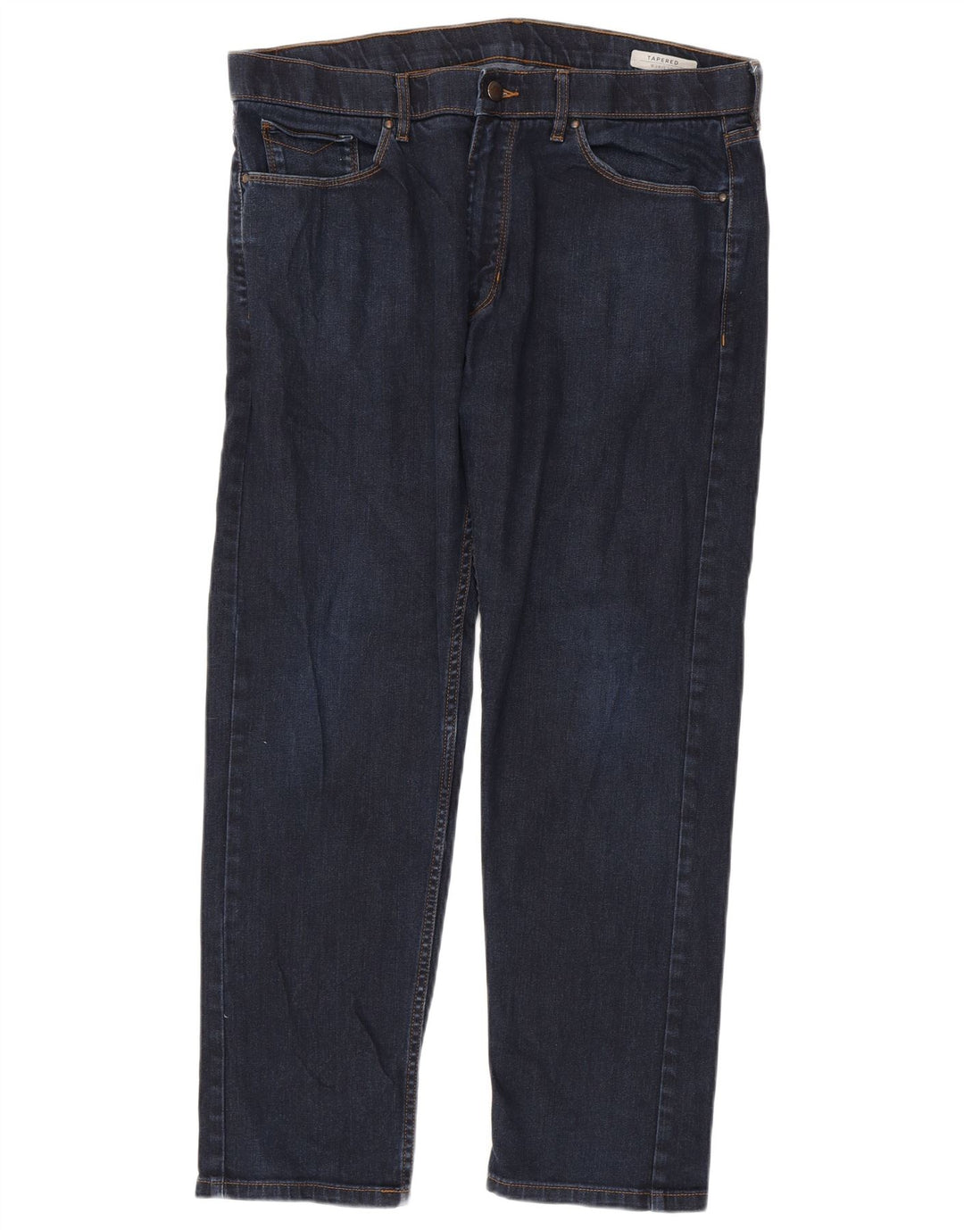 Marks & Spencer Mens Tapered Jeans W36 L29 Navy Blue Cotton