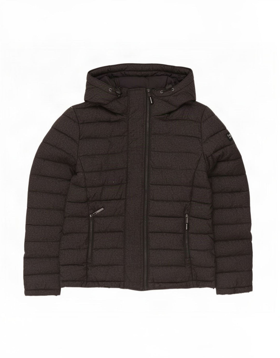Superdry Mens Hooded Padded Jacket UK 42 XL Grey Polyester