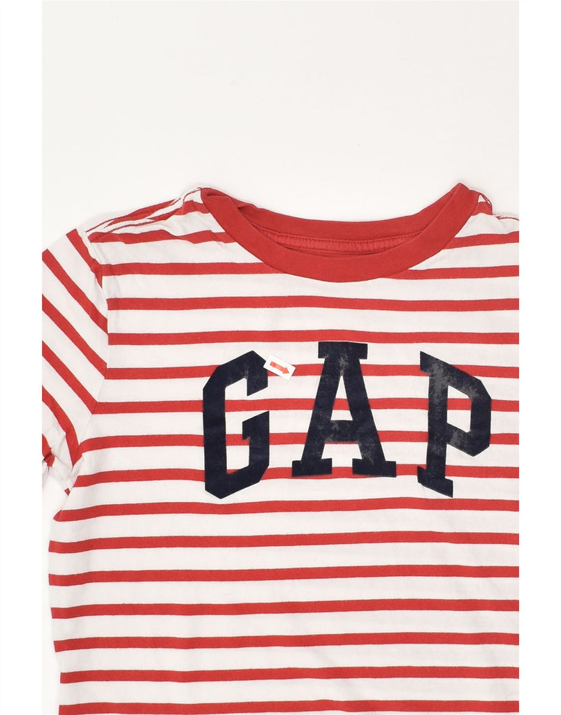 GAP Girls Graphic T-Shirt Top 9-10 Years Large Red Striped Cotton | Vintage Gap | Thrift | Second-Hand Gap | Used Clothing | Messina Hembry 