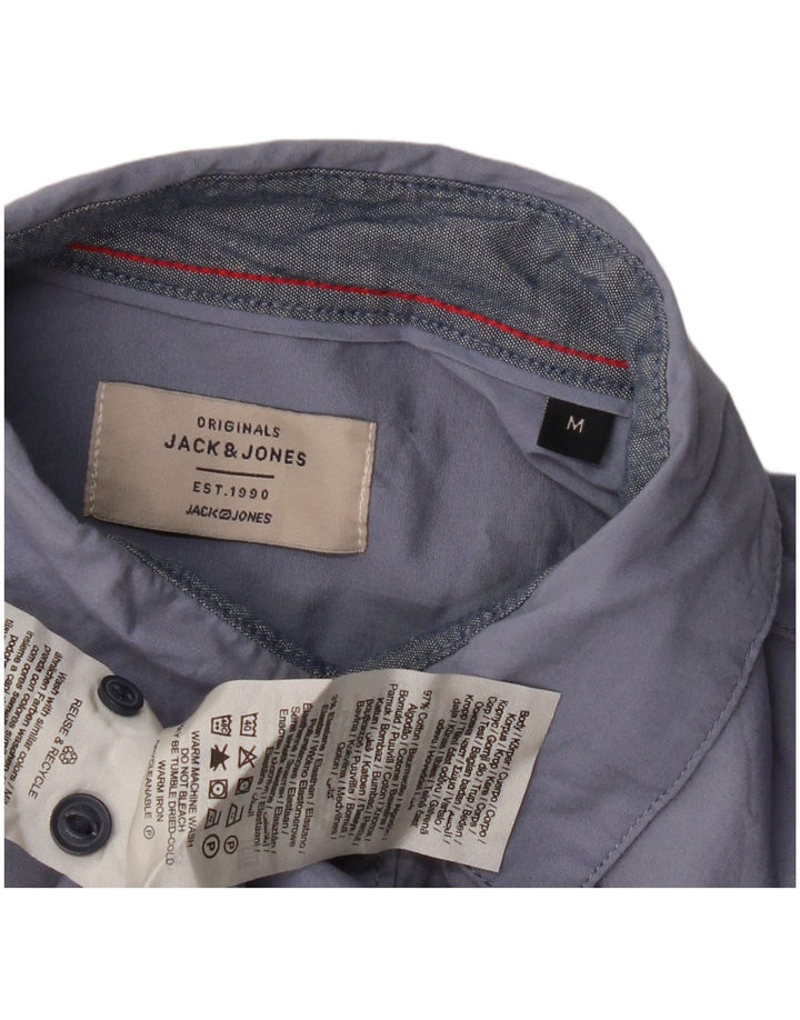 JACK & JONES Mens Shirt Medium Blue Cotton