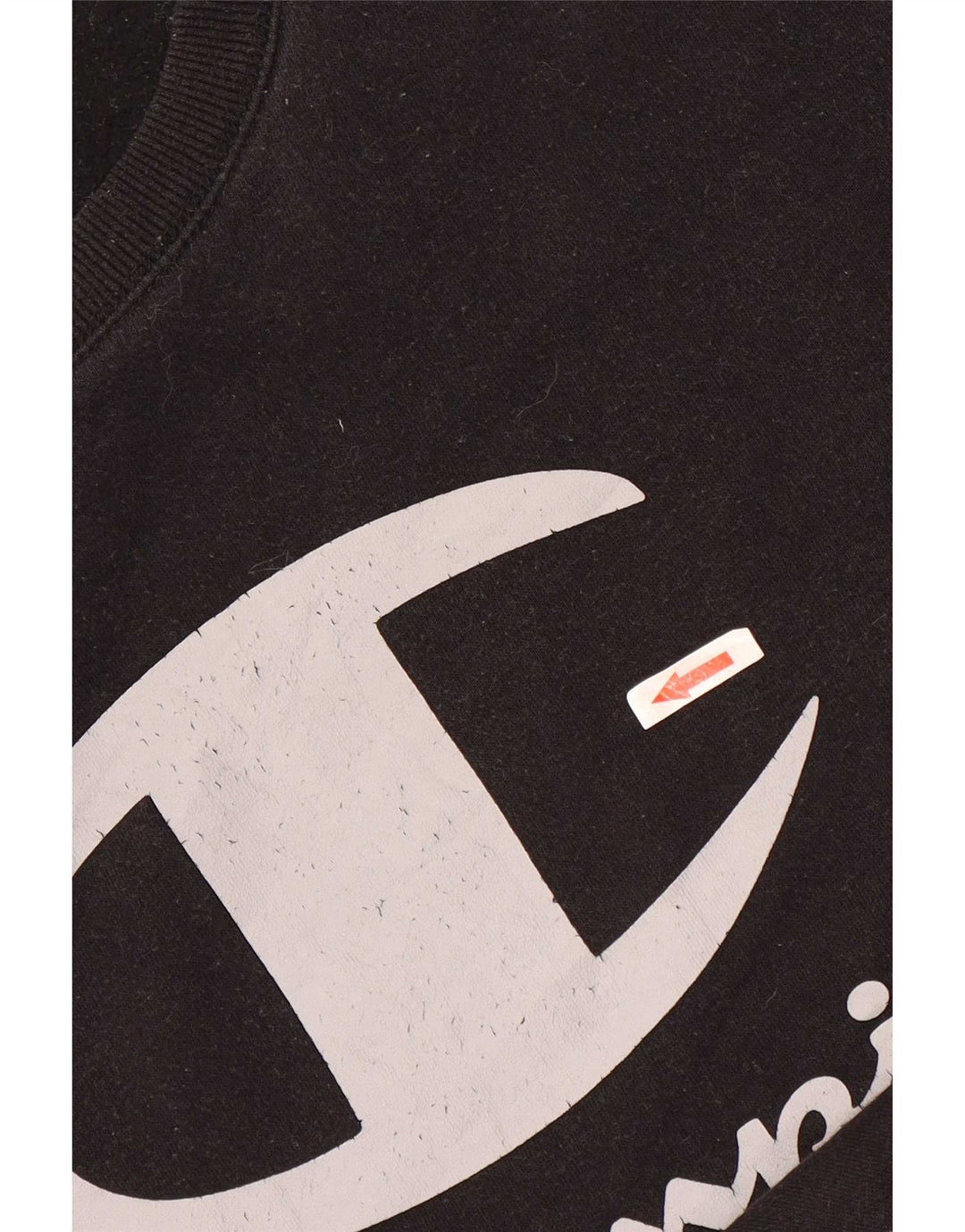 Champion Mens Graphic Sweatshirt Jumper Medium Black Cotton