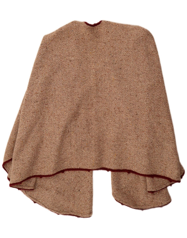 Vintage Mens Poncho Cardigan Sweater One Size Beige Flecked