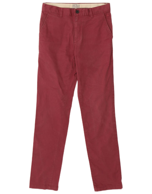 Jack Wills Mens Slim Chino Trousers W30 L31 Red Cotton