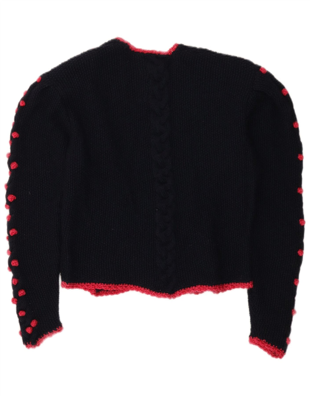 Vintage Womens Crop Cardigan Sweater UK 14 Medium Navy Blue