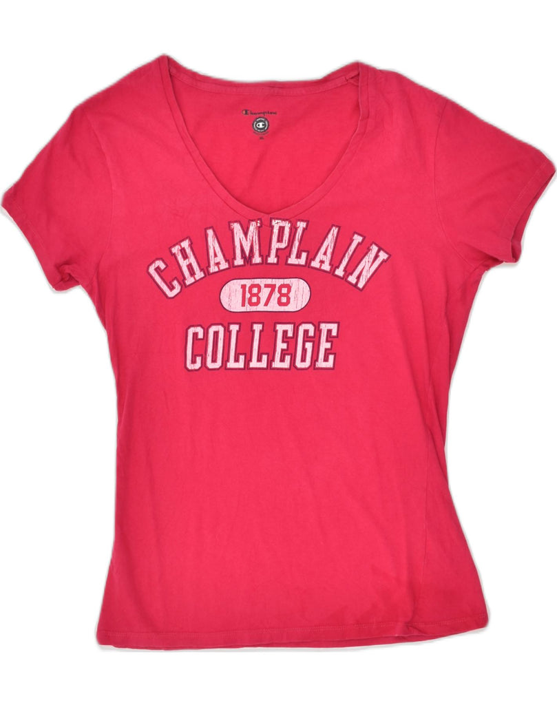 CHAMPION Girls Graphic T-Shirt Top 14-15 Years XL Pink Cotton | Vintage Champion | Thrift | Second-Hand Champion | Used Clothing | Messina Hembry 