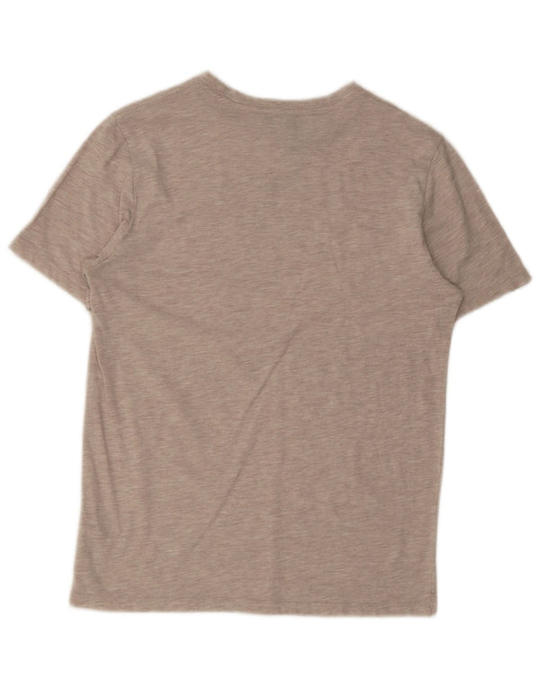 Reiss Womens T-Shirt Top UK 14 Medium Beige Flecked Cotton