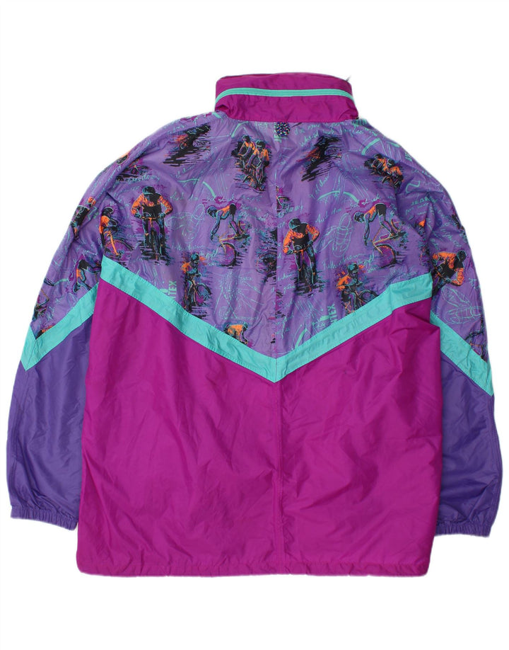 J JEANTEX Mens Pullover Hooded Rain Jacket UK 44/46 2XL Purple Colourblock