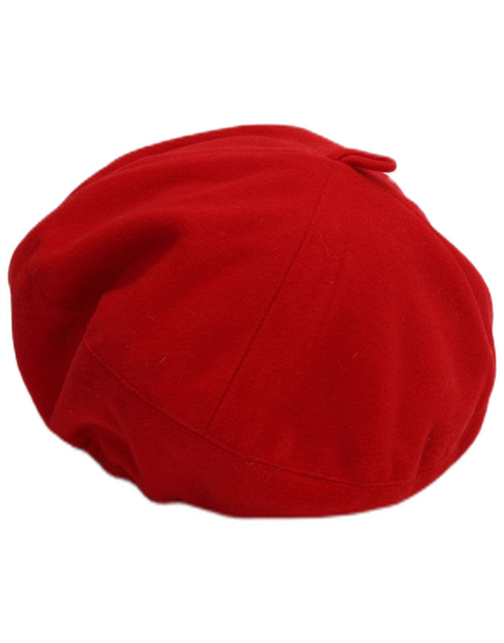 Vintage Girls Fleece Beret Hat 6-7 Years Red Polyester