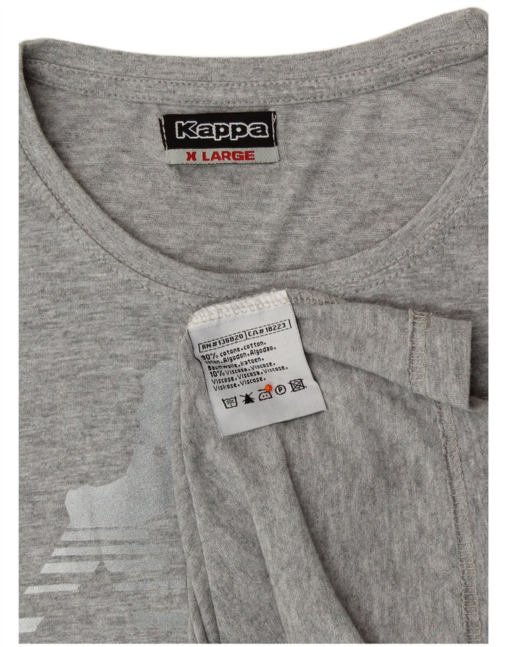 KAPPA Womens Graphic T-Shirt Top UK 18 XL Grey Cotton