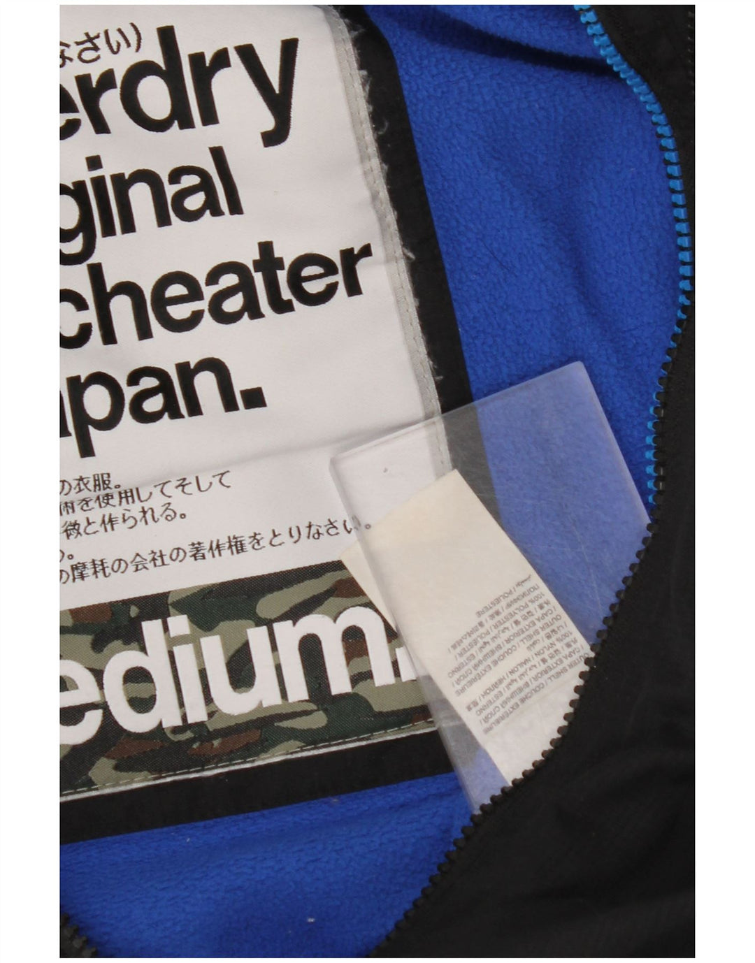 SUPERDRY Mens Windcheater Hooded Windbreaker Jacket UK 38 Medium Black