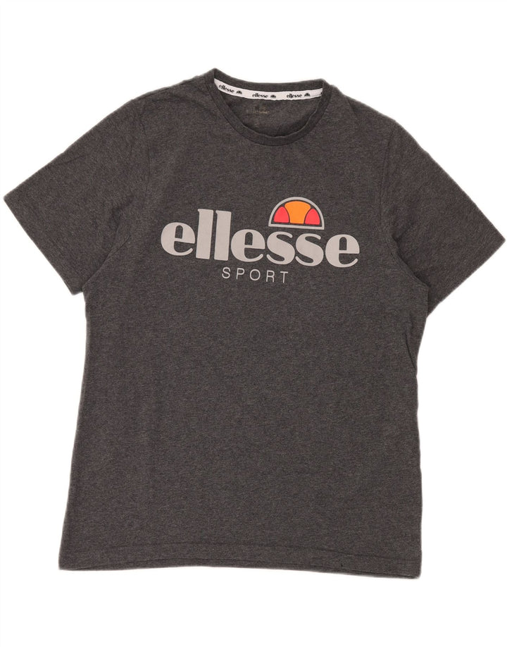 ELLESSE Mens Graphic T-Shirt Top Medium Grey Cotton