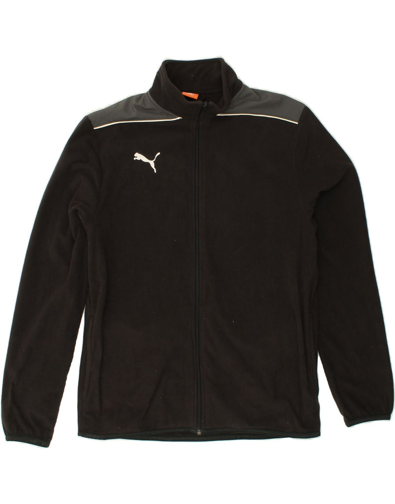 PUMA Mens Fleece Jacket UK 40 Large Black Colourblock Polyester Vintage Puma and Second-Hand Puma from Messina Hembry 