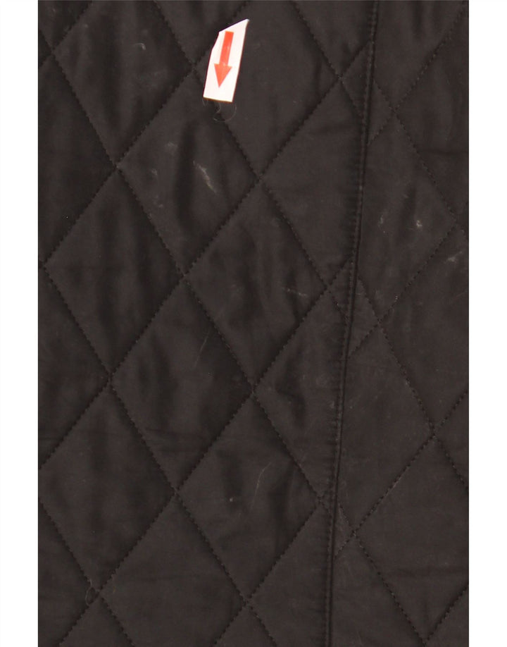 Barbour Womens Military Quilted Jacket UK 14 Large Black Polyester