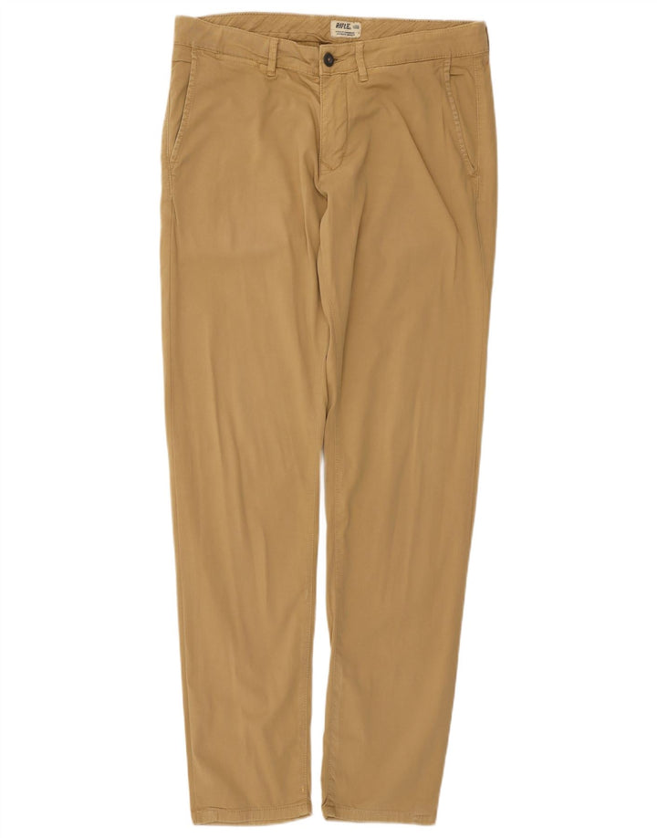 Rifle Mens Slim Chino Trousers W32 L32 Beige Cotton