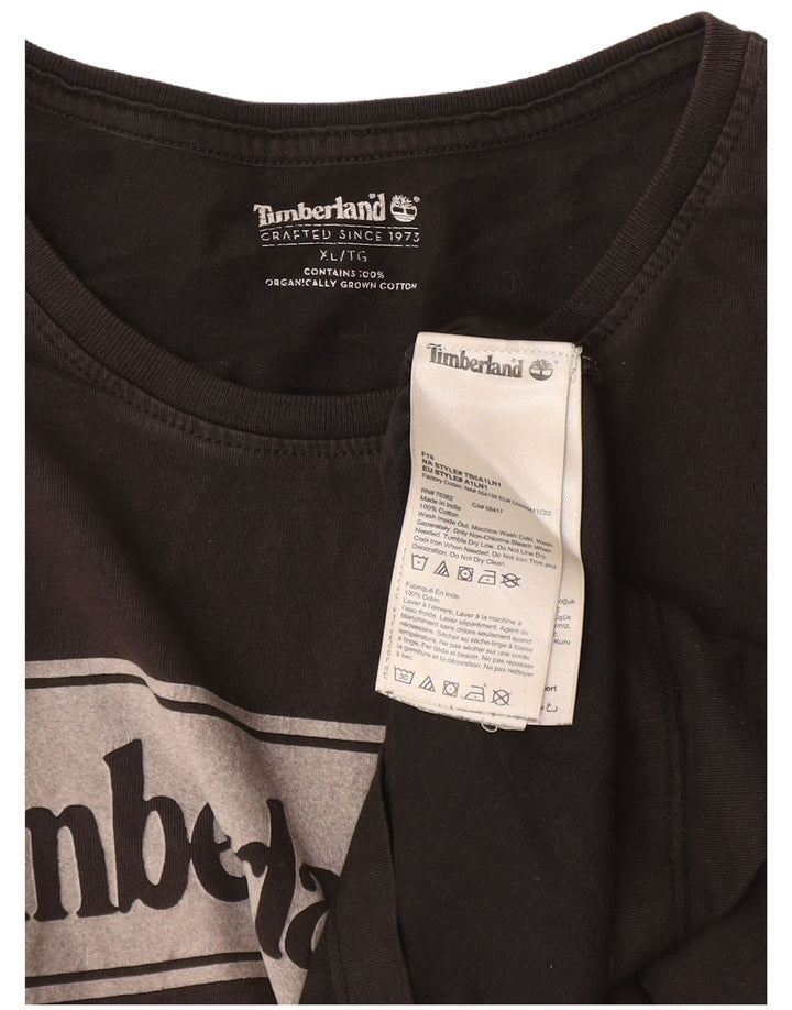 Timberland Mens Graphic T-Shirt Top XL Black Cotton